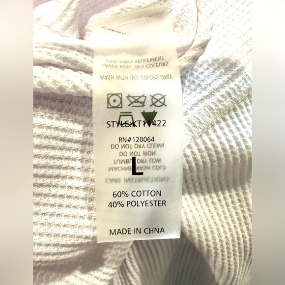 NWT Mono B White Waffle Knit Cowl Neck Pull Over Top - Picture 12 of 12